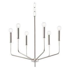 Mitzi Hudson Polished Nickel 6-Light Chandelier