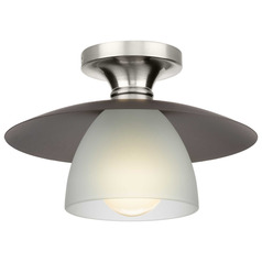 Progress Lighting Trimble Brushed Nickel & Graphite Semi-Flushmount Light
