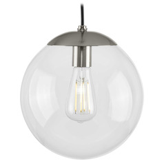Progress Lighting Atwell Brushed Nickel Mini-Pendant Light with Globe Shade