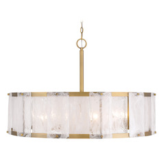 Minka Lavery Veil Legacy Brass Pendant Light with Drum Shade