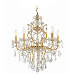 Crystorama Lighting Filmore Antique Gold Crystal Chandelier