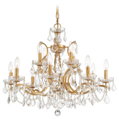 Crystorama Lighting Filmore Antique Gold Crystal Chandelier