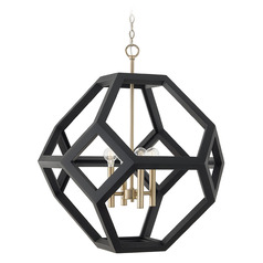 Capital Lighting Geo Flat Black and Matte Brass Pendant Light