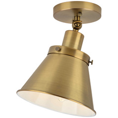 Progress Lighting Hinton Vintage Brass Flushmount Light