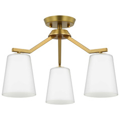 Progress Lighting Vertex Brushed Gold Semi-Flushmount Light