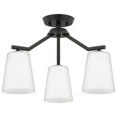 Progress Lighting Vertex Matte Black Semi-Flushmount Light