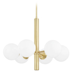 Mitzi Hudson Aged Brass 6-Light Chandelier