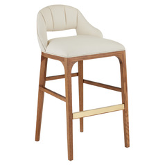 Currey and Company Aimee Kurzner Inga Morel Brown & Brushed Brass & Endurance Sand Barstool