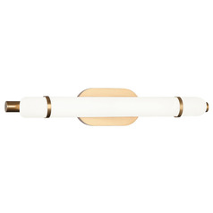 Matteo Lighting Finnegan Aged Gold Brass LED Vertical Bathroom Light