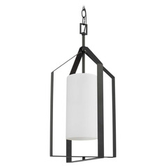 Progress Lighting Vertex Matte Black Pendant Light with Cylindrical Shade