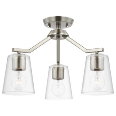 Progress Lighting Vertex Brushed Nickel Semi-Flushmount Light