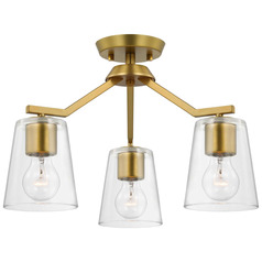 Progress Lighting Vertex Brushed Gold Semi-Flushmount Light