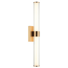 Matteo Lighting Macie Aged Gold Brass LED Vertical Bathroom Light