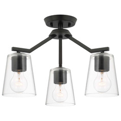 Progress Lighting Vertex Matte Black Semi-Flushmount Light