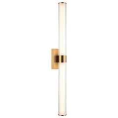 Matteo Lighting Macie Aged Gold Brass LED Vertical Bathroom Light