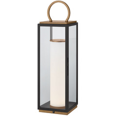 Troy Lighting Gareth Patina Brass & Textured Black LED Outdoor Table Lamp