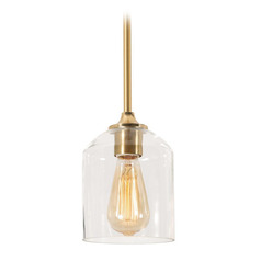Afx Lighting William Satin Brass Mini-Pendant Light with Bowl / Dome Shade
