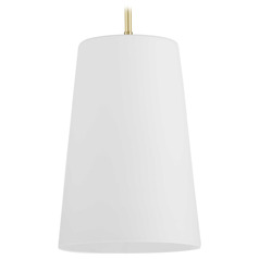 Progress Lighting Clarion Satin Brass Pendant Light with Conical Shade