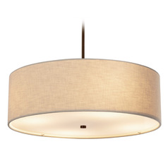 Justice Design Group Classic Dark Bronze Pendant Light with Drum Shade
