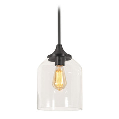 Afx Lighting William Black Mini-Pendant Light with Bowl / Dome Shade