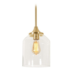 Afx Lighting William Satin Brass Mini-Pendant Light with Bowl / Dome Shade