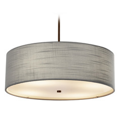 Justice Design Group Classic Dark Bronze Pendant Light with Drum Shade
