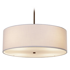 Justice Design Group Classic Dark Bronze Pendant Light with Drum Shade