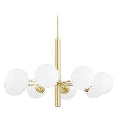 Mitzi Hudson Aged Brass 8-Light Chandelier