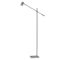 Adesso Home Collette Brushed Steel LED Swing Arm Lamp with Cylindrical Shade