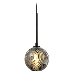 Matteo Lighting Jemyca Matte Black Mini-Pendant Light with Globe Shade