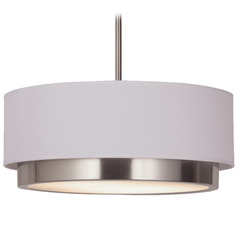 Justice Design Tate 16 Inch LED Semi-Flush Drum Pendant Nickel