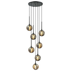Matteo Lighting Jemyca Matte Black Multi-Light Pendant with Globe Shade