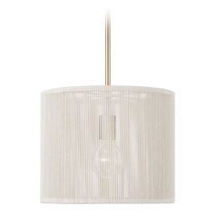 Capital Lighting Tara Matte Brass Pendant Light with Drum Shade
