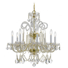 Crystorama Lighting Traditional Crystal Polished Brass Crystal Chandelier