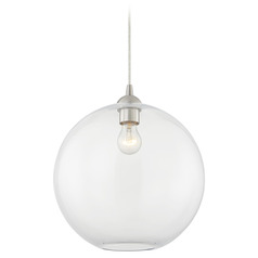 Gala Fuse Cord Pendant in Satin Nickel with Clear Glass 10-Foot by Design Classics
