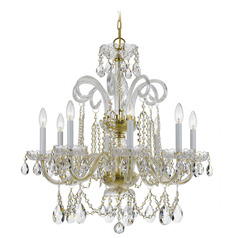 Crystorama Lighting Traditional Crystal Polished Brass Crystal Chandelier