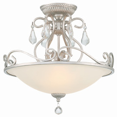 Crystorama Lighting Ashton Olde Silver Semi-Flushmount Light