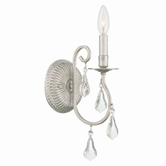 Crystorama Lighting Ashton Olde Silver Sconce