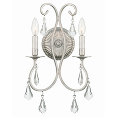 Crystorama Lighting Ashton Olde Silver Sconce