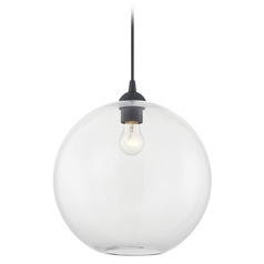 Gala Fuse Cord Pendant in Matte Black with Clear Glass 10-Foot by Design Classics