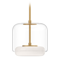 Kuzco Lighting Enkel Brushed Gold LED Mini-Pendant Light with Drum Shade