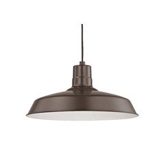 Bronze Cord Hung Pendant Barn Light with 16