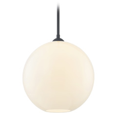 Gala Fuse Pendant in Matte Black with Milk Glass by Design Classics