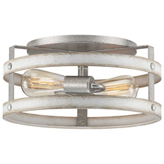 Progress Lighting Gulliver Galvanized & Whitewashed Flushmount Light