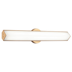 Matteo Lighting Jade Aged Gold Brass LED Vertical Bathroom Light