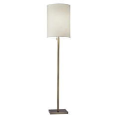 Adesso Home Liam Anitque Brass Floor Lamp with Cylindrical Shade
