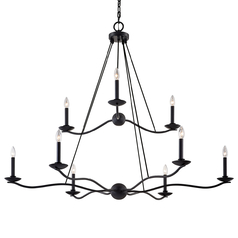 Sawyer 2-Tier Chandelier in Forged Iron by Troy Lighting