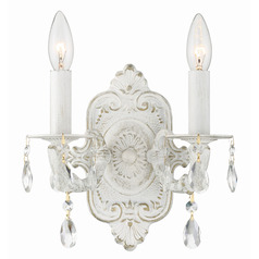Crystorama Lighting Paris Market Antique White Sconce