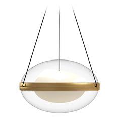 Kuzco Lighting Virgo Brushed Gold LED Pendant Light with Oval Shade
