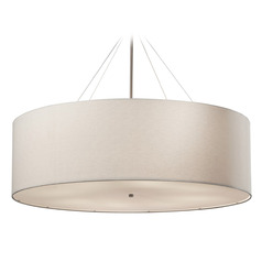 Justice Design Group Classic Brushed Nickel Pendant Light with Drum Shade